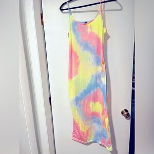 Beautiful Tie Dye Midi Bodycon Dress size XL